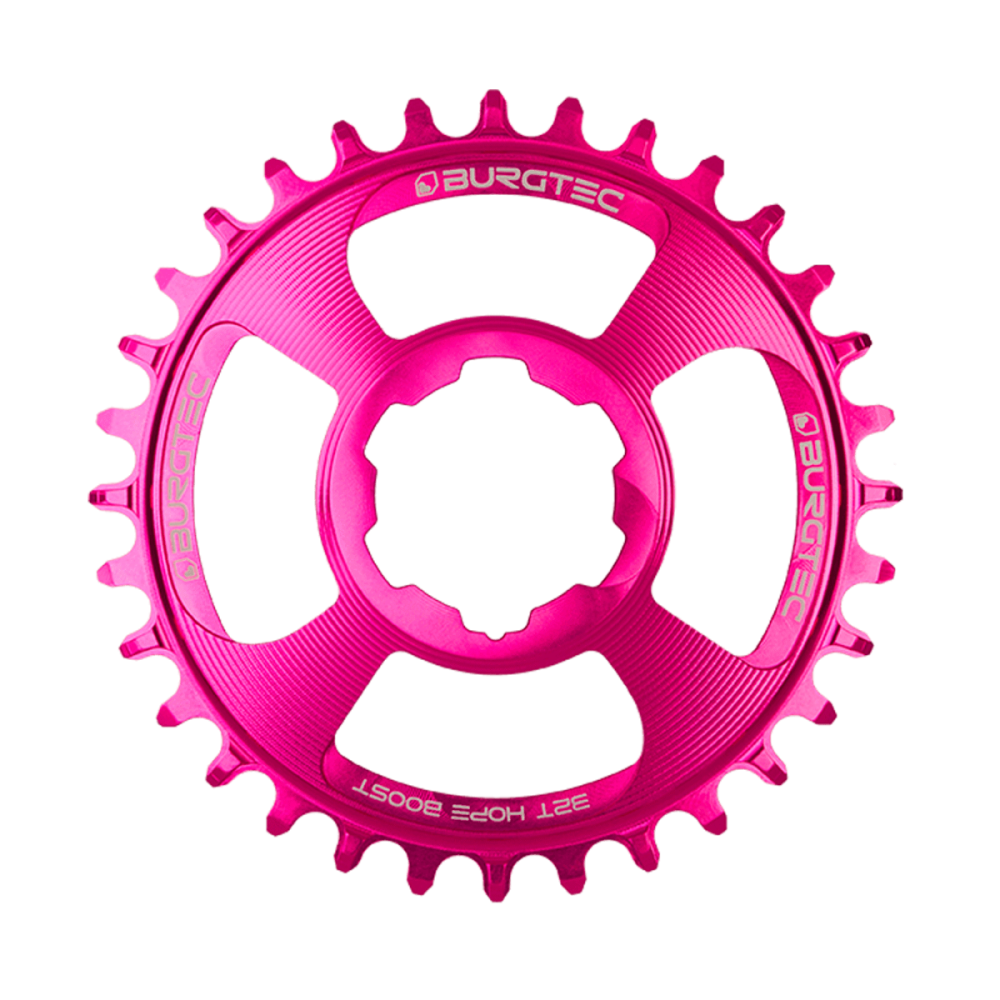 Burgtec Thick Thin Chainring for Hope Boost Direct Mount - 32T - Toxic Barbie Pink