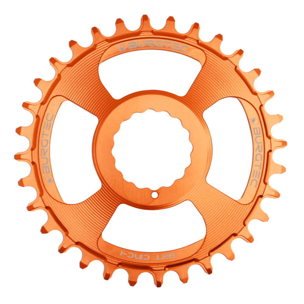 Burgtec 3mm Offset Thick Thin Chainring for Race Face Cinch - 28T - Rhodium Silver