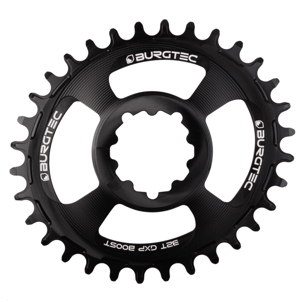 Burgtec Oval 3mm Offset Thick Thin Chainring for SRAM 3-Bolt - 32T - Iron Bro Orange