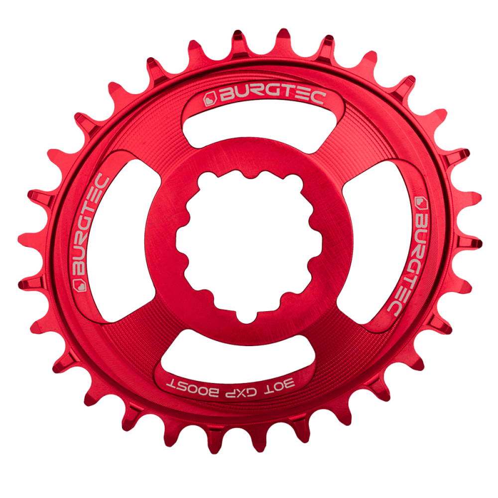 Burgtec Oval 3mm Offset Thick Thin Chainring for SRAM 3-Bolt - 32T - Iron Bro Orange