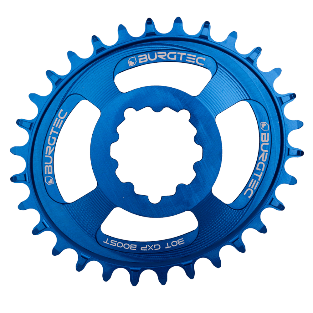 Burgtec Oval 3mm Offset Thick Thin Chainring for SRAM 3-Bolt - 32T - Iron Bro Orange