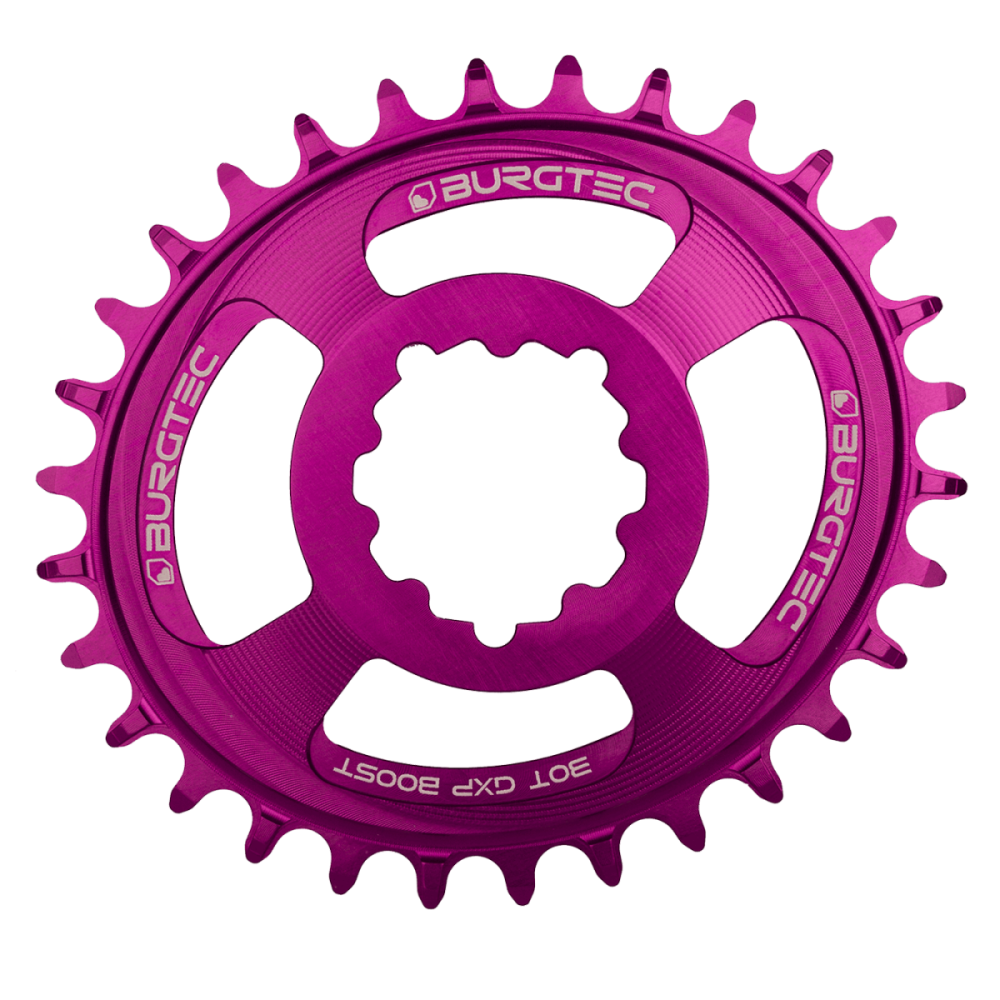 Burgtec Oval 3mm Offset Thick Thin Chainring for SRAM 3-Bolt - 32T - Iron Bro Orange