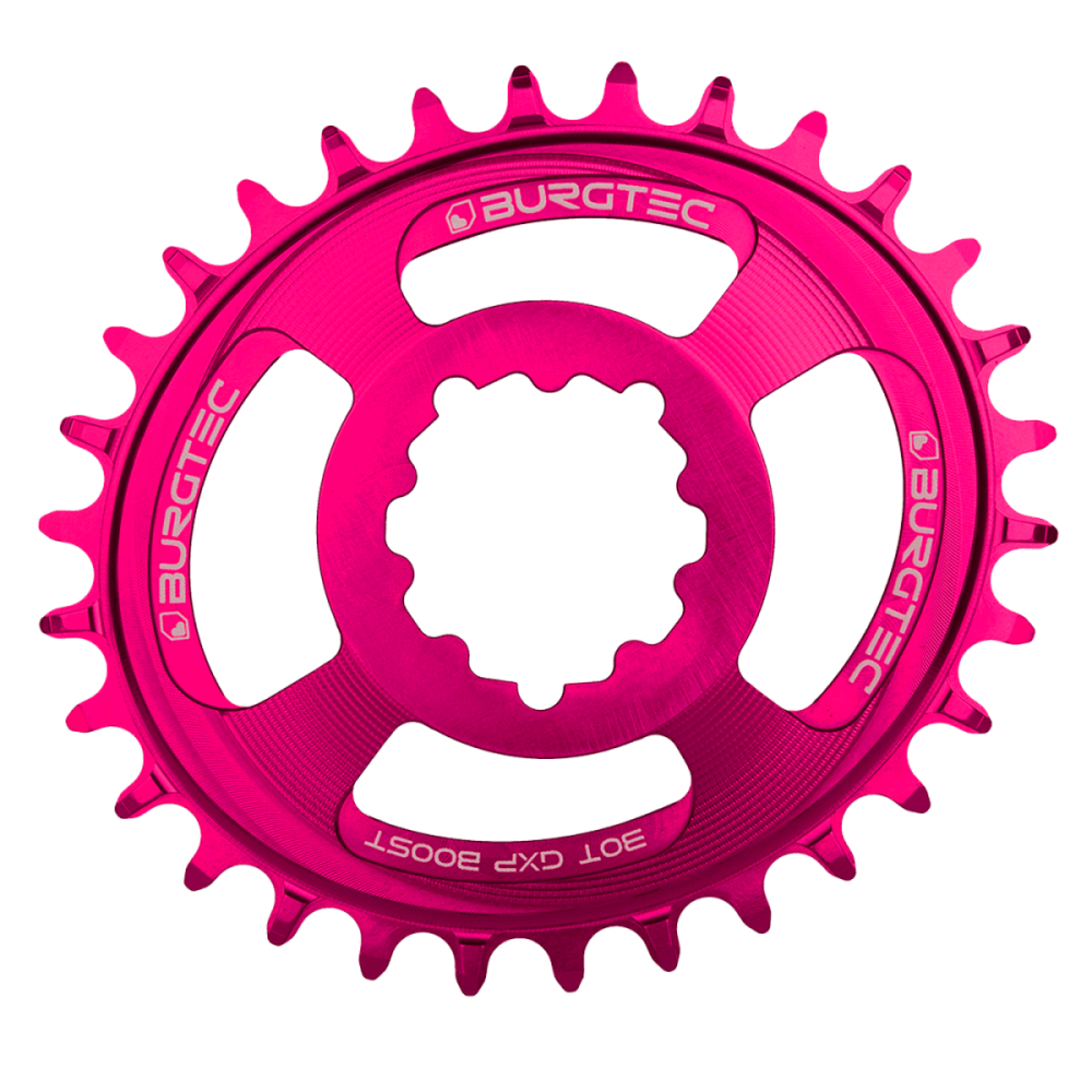 Burgtec Oval 3mm Offset Thick Thin Chainring for SRAM 3-Bolt - 32T - Iron Bro Orange