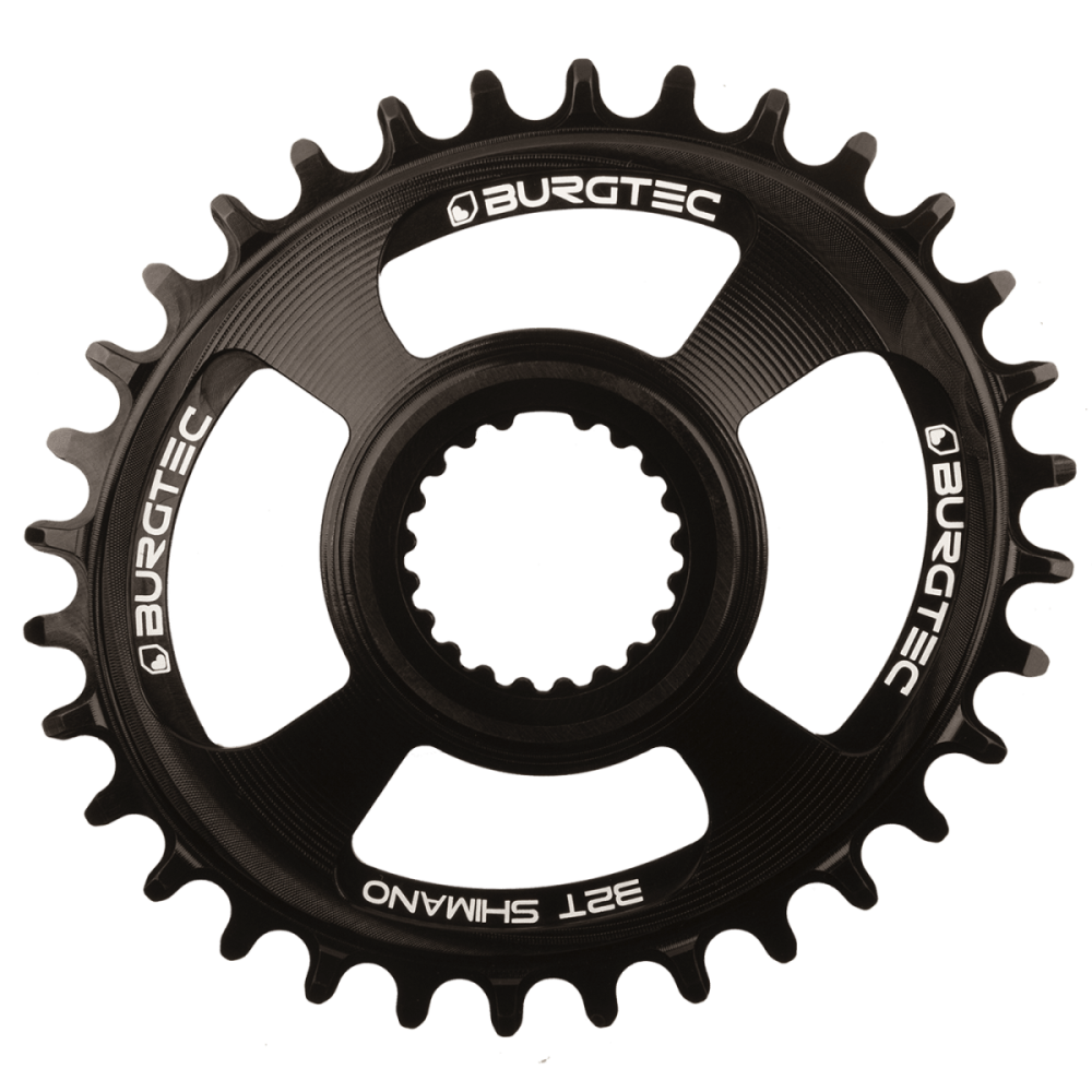 Burgtec Oval Shimano Direct Mount Thick Thin Chainring - 32T - Black, Burgtec Black