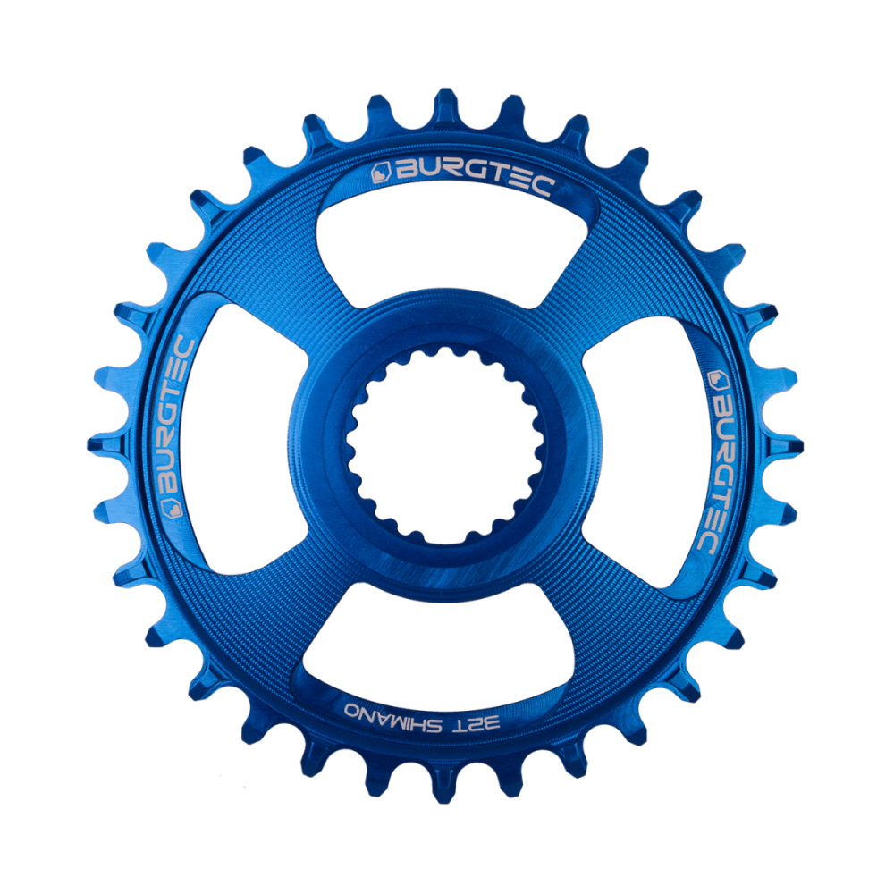 Burgtec Thick Thin Chainring for Shimano Direct Mount - 34T - Deep Blue