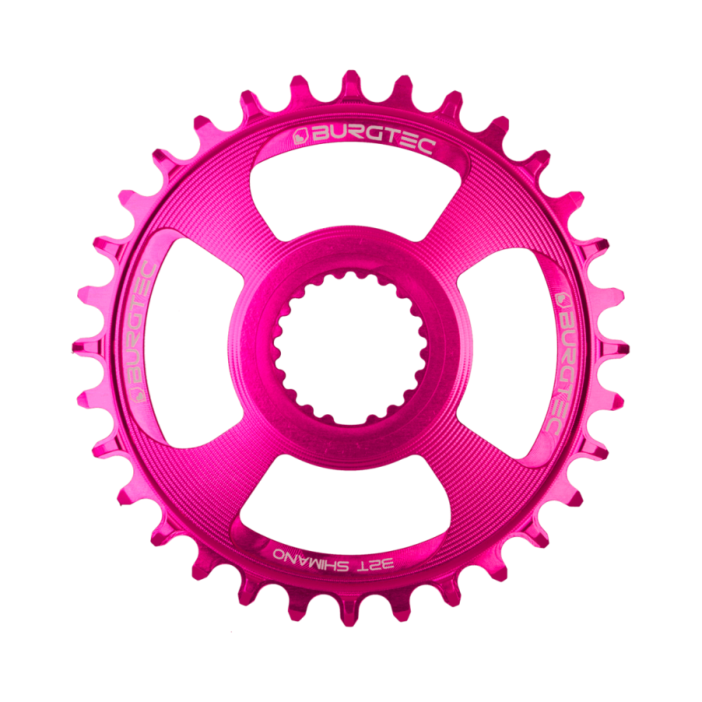 Burgtec Thick Thin Chainring for Shimano Direct Mount - 30T - Toxic Barbie Pink
