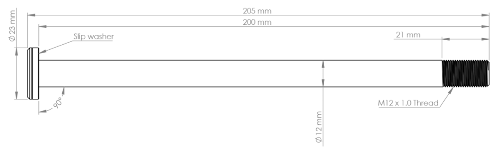 Burgtec Commencal Supreme 200mm Rear Axle - Bullion Gold, Burgtec Bullion Gold