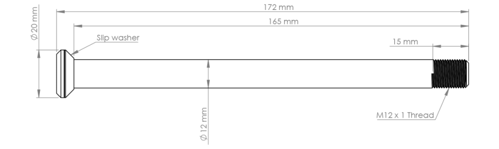Burgtec Specialized 172mm Rear Axle - Rhodium Silver