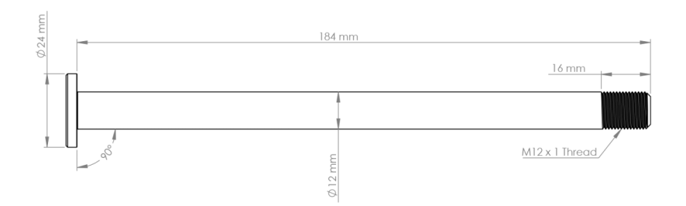 Burgtec Evil 183.5mm Rear Axle, Burgtec Black