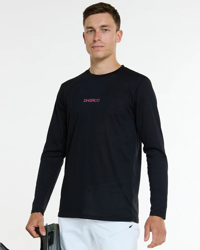 Dharco Mens Long Sleeve Tech Tee | Black, 2XL