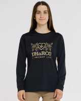 Dharco Womens Long Sleeve Tech Tee | Black, L