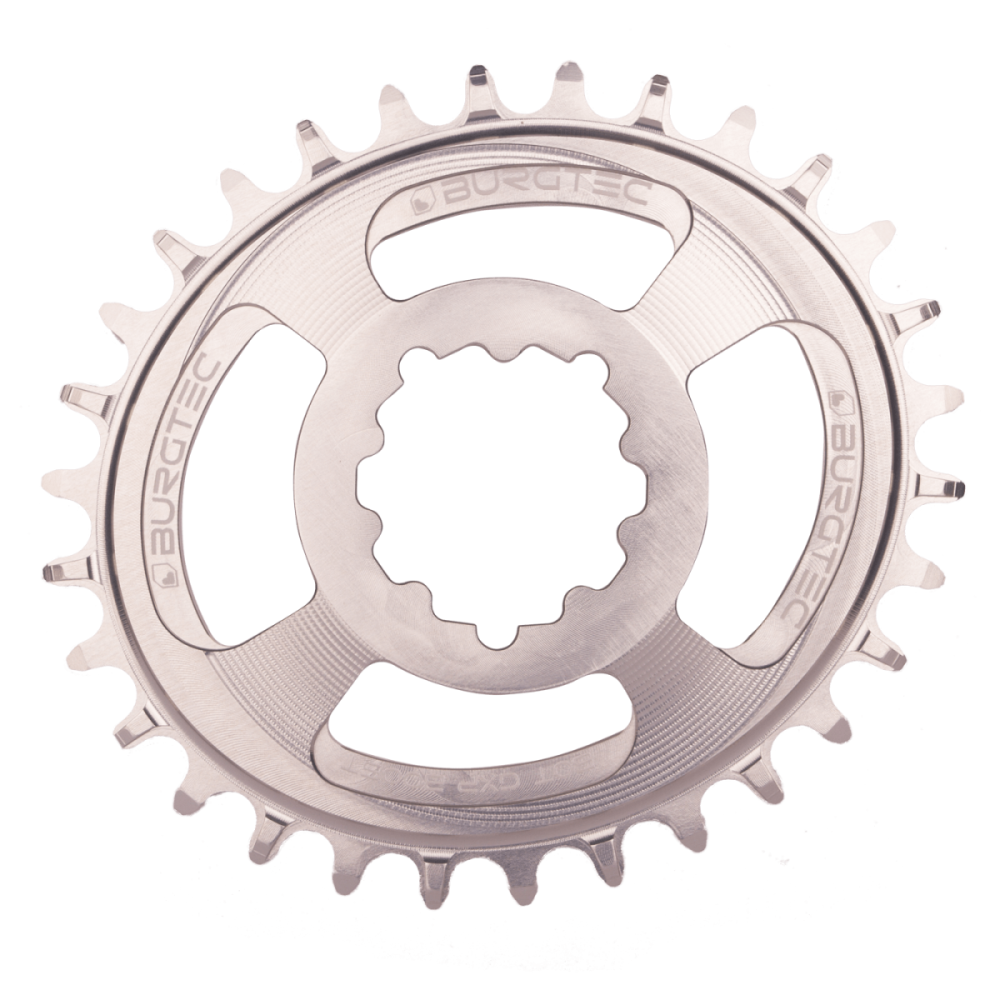 Burgtec Oval 3mm Offset Thick Thin Chainring for SRAM 3-Bolt - 30T - Toxic Barbie Pink
