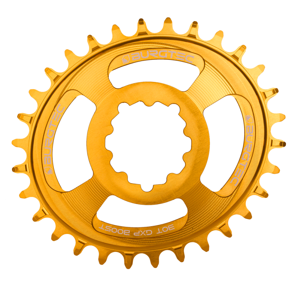 Burgtec Oval 3mm Offset Thick Thin Chainring for SRAM 3-Bolt - 30T - Toxic Barbie Pink