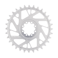 Burgtec 3mm Offset Thick Thin Chainring for SRAM 8-Bolt - 34T - Rhodium Silver