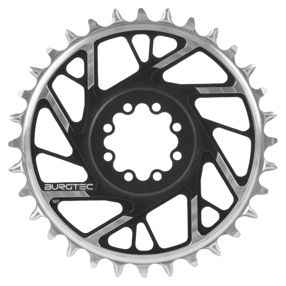 Burgtec 3mm Offset Thick Thin Chainring for SRAM 8-Bolt - 30T - Black, Burgtec Black